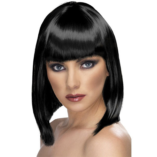 Short black glam wig