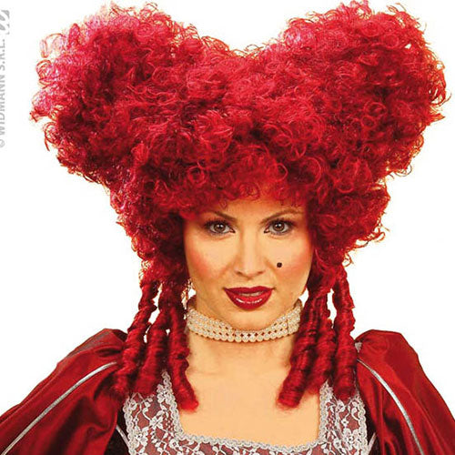 Red baroque queen wig