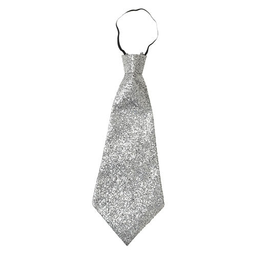 Silver glitter tie