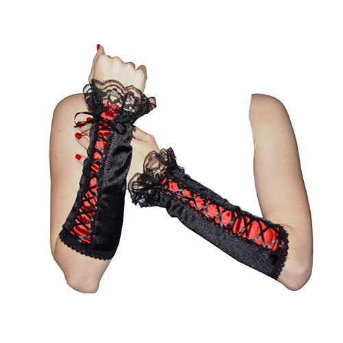 Gothic black red cuffs