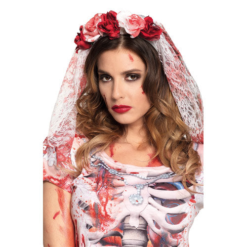 Flower headband - bloody veil