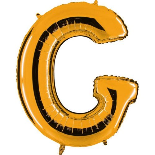 Letter G gold metallic balloon, 102cm