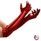 Red satin gloves