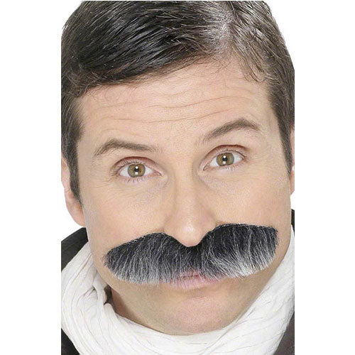 Gray military mustache