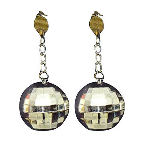 Silver disco earrings