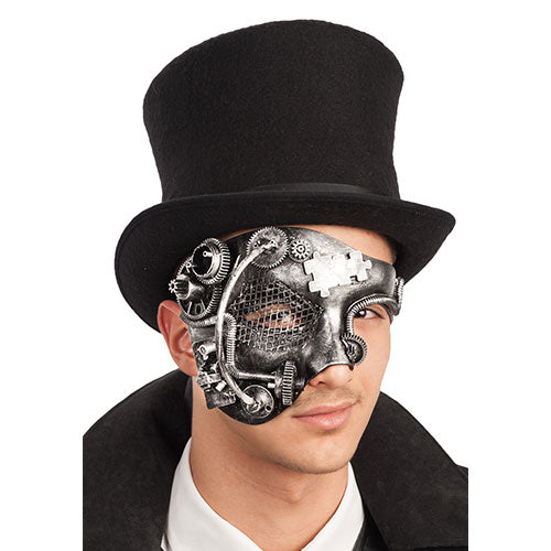 Masque profil steampunk argent