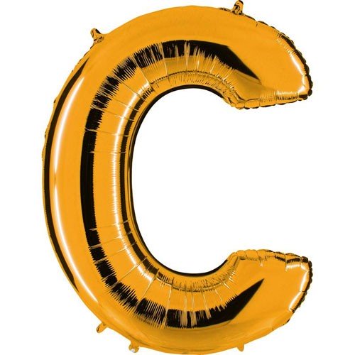 Letter C gold metallic balloon, 102cm