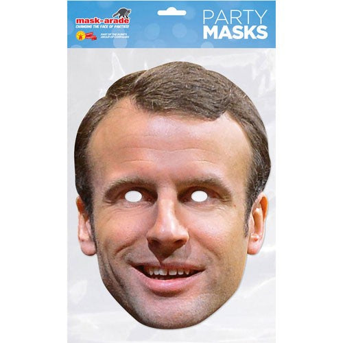 Emmanuel Macron cardboard mask