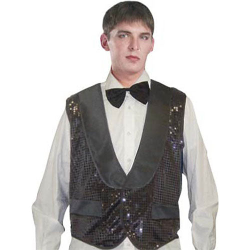 Gilet paillettes noires sequins
