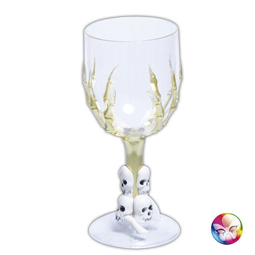 Verre gothique pied squelette transparent