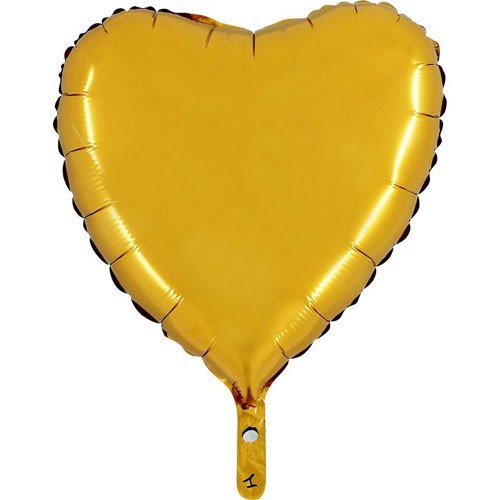 Gold heart helium balloon 45cm