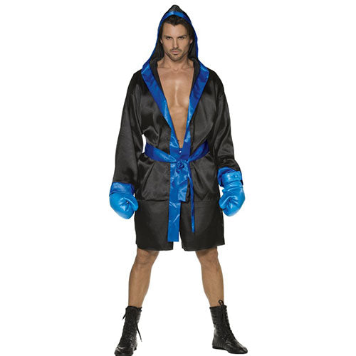 Men's Black Blue Boxer Costume