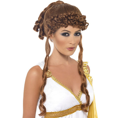 Clementia Brown Greek Goddess Wig