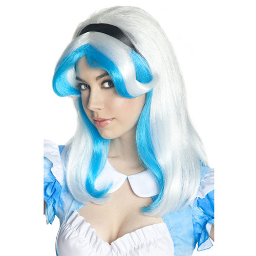 Perruque Alice bleu blanc