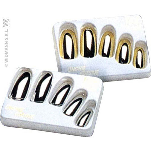 Silver or gold fake nails