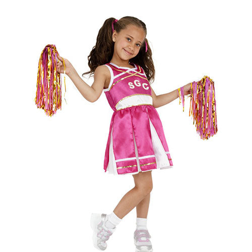 Pink cheerleader child costume