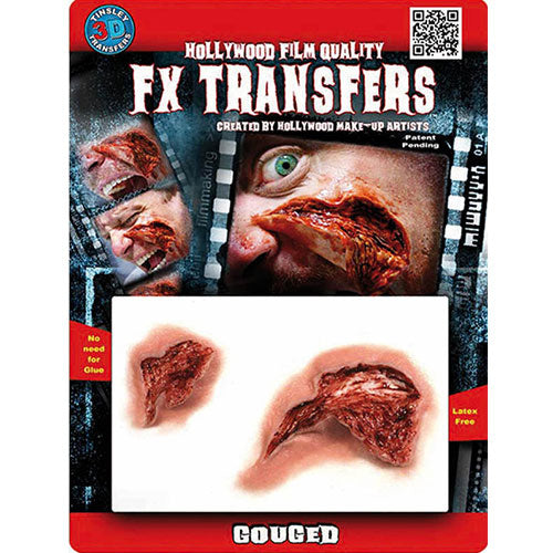 Joue déchirée transfert 3D