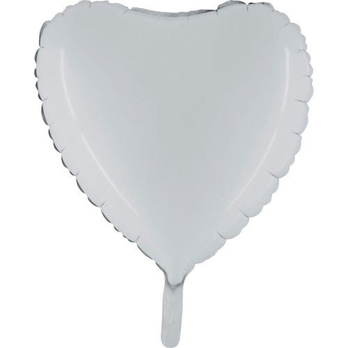 Ballon helium coeur blanc 45cm