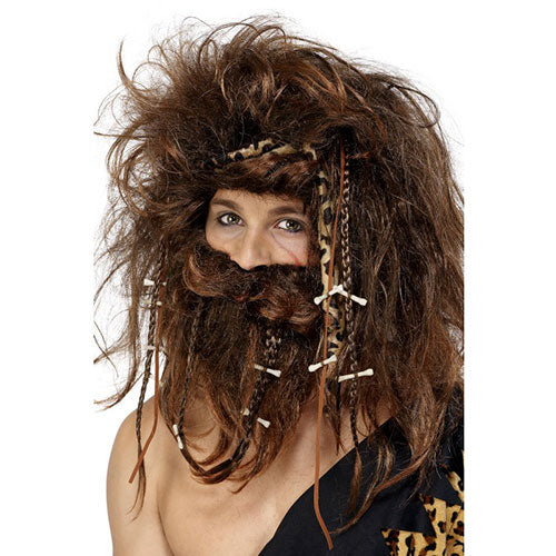 Brown caveman wig