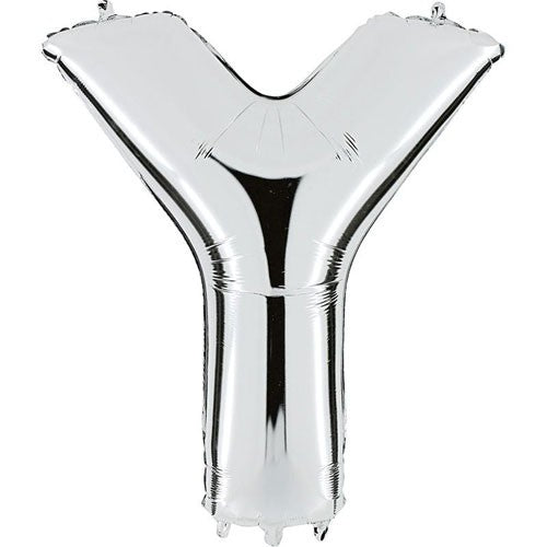 Metallic silver Y ball, 102cm