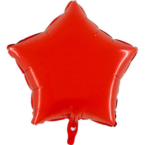 Red star helium balloon 45 cm