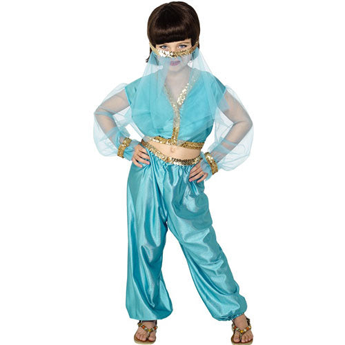 Blue Arab princess child costume