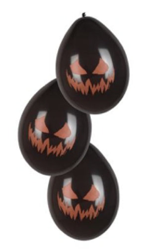 Lot de six ballons citrouille Halloween